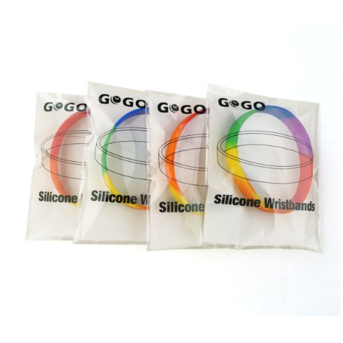 (Price/10 PCS) GOGO Rainbow Pride Silicone Wristbands, Rubber Bracelets, Party Favors
