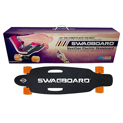 Swagboard NG-1 NextGen Motorized Electric Skateboard with Wireless Remote, Black, 9"x32"x 4"