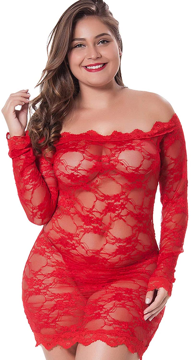 LINGERLOVE Women Plus Size Sexy Lingerie Chemise Floral Lace Babydoll –  CANADA BRANDS™