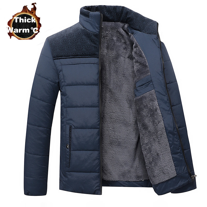 Winter Brand Men Jacket Fur Hood With Cashmere Plus Size 4XL