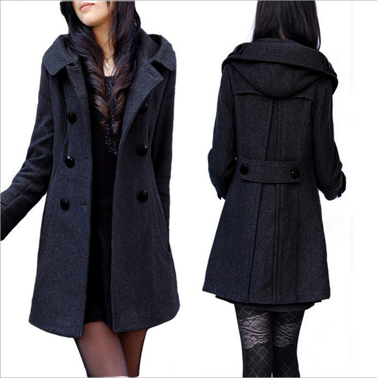 Women's Winter Coats Female Brand Korean Long Woolen Warm Overcoat