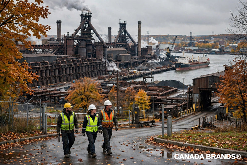 Stelco steelworks on Hamilton Harbour in Hamilton, Ontario