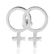 Gay Pride Silver Same Sex Symbol Lesbian Female Pins - Support LGBTQ Causes (10 Pins in Individual Bags)