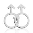 Gay Pride Silver Same Sex Symbol Lesbian Female Pins - Support LGBTQ Causes (10 Pins in Individual Bags)