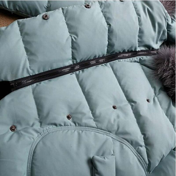 Women Fur Hood Cotton Padded Coat Parkas For Women Winter Casaco Abrigos Mujer Jaqueta Feminina Z002