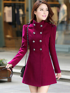 Winter Women A-line Skirt Coat Double Breasted Slim Medium-Long Solid –  CANADA BRANDS™