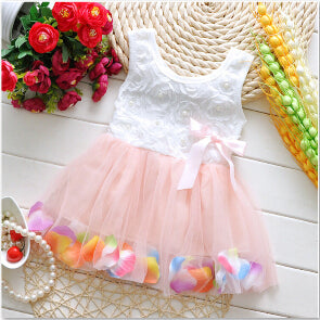 2017 Baby Girls Dress Big Bowknot Infant Party Dress For Toddler Girl First Brithday Baptism Clothes Double Formal Tutu Dresses