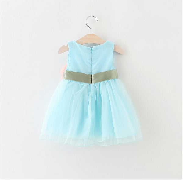 2017 Baby Girls Dress Big Bowknot Infant Party Dress For Toddler Girl First Brithday Baptism Clothes Double Formal Tutu Dresses