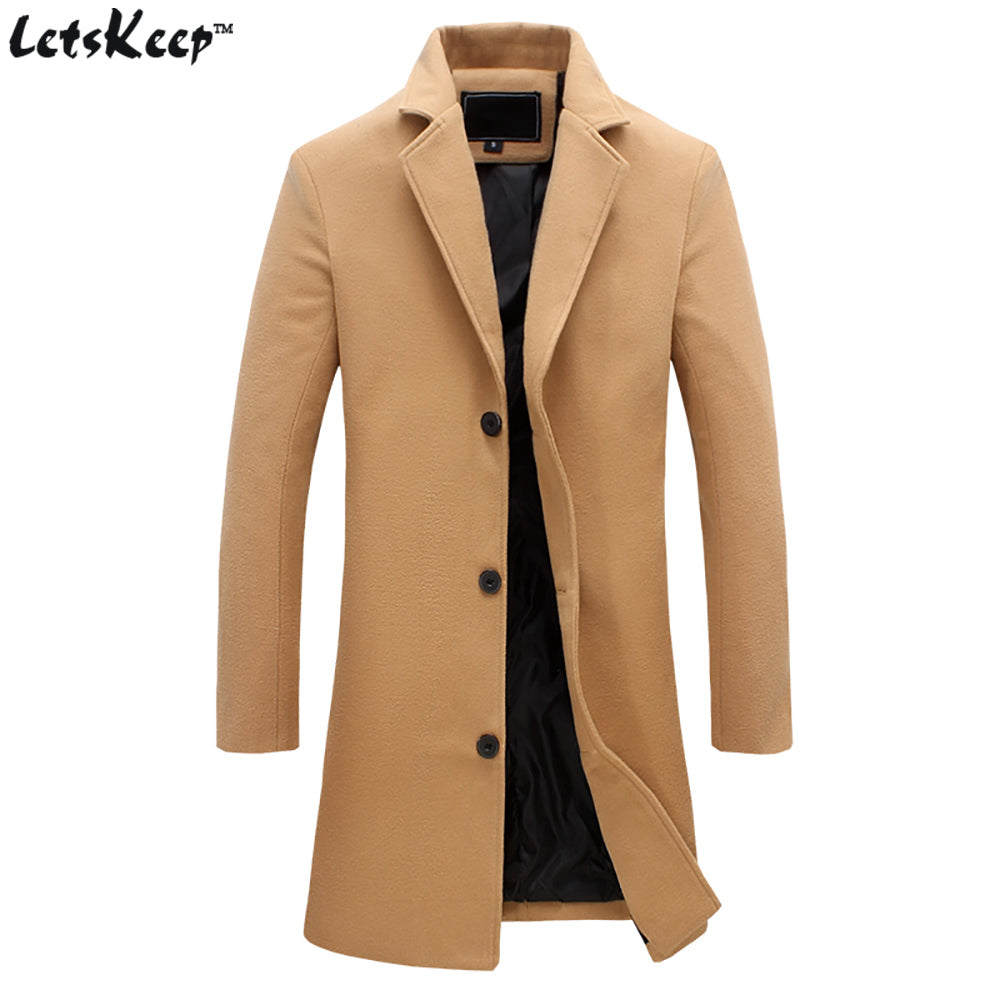 wool long coat men warm black business overcoat mens Stylish woolen jacket Parka EU size S-4XL, ZA194