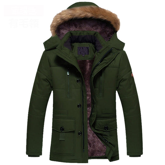 2017 New Men Fashion Style Outerwear Thick Warm Inside Winter Jacket Fur Collar Detachable Men Parkas