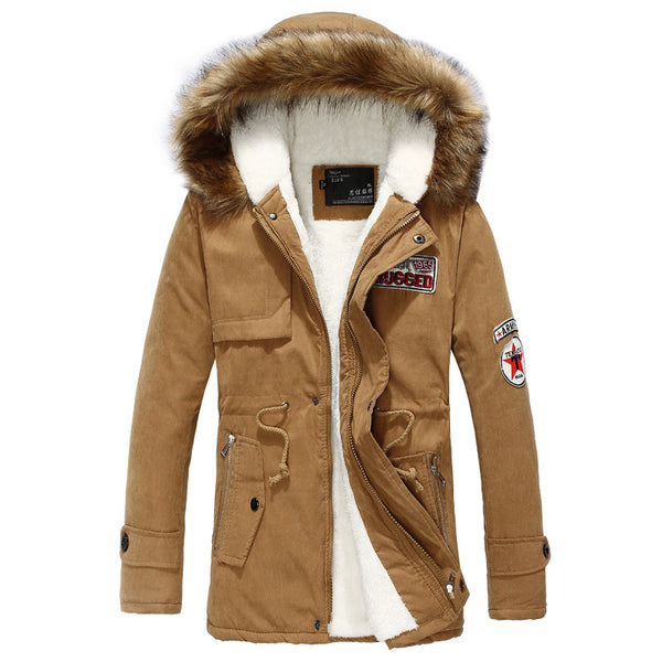 Fleece cotton coat jacket parka men