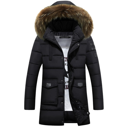 -45 Degree Temperature Parka Men Cotton Padded Long Thick Warm Casual Winter Jacket Men With Raccoon Dog Fur Collar