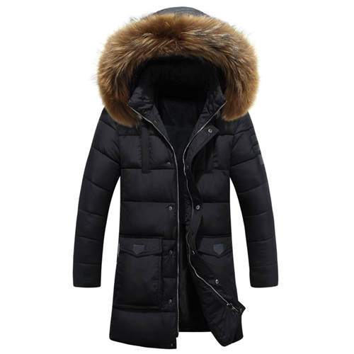 -45 Degree Temperature Parka Men Cotton Padded Long Thick Warm Casual Winter Jacket Men With Raccoon Dog Fur Collar