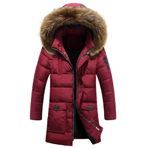 -45 Degree Temperature Parka Men Cotton Padded Long Thick Warm Casual Winter Jacket Men With Raccoon Dog Fur Collar