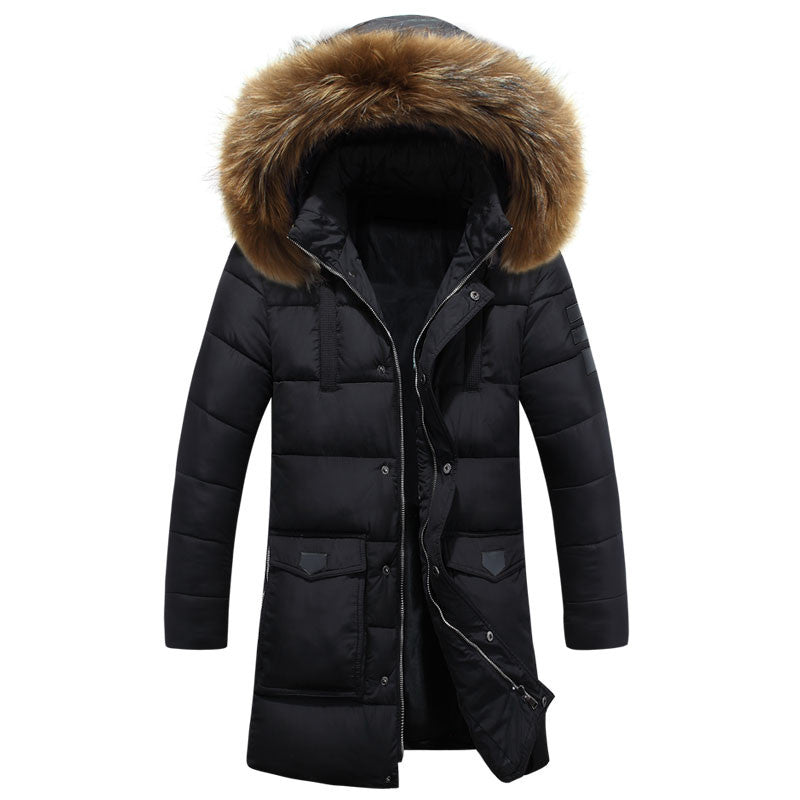 -45 Degree Temperature Parka Men Cotton Padded Long Thick Warm Casual Winter Jacket Men With Raccoon Dog Fur Collar