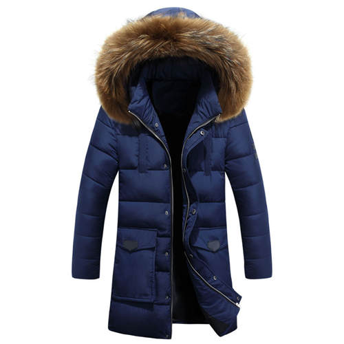 -45 Degree Temperature Parka Men Cotton Padded Long Thick Warm Casual Winter Jacket Men With Raccoon Dog Fur Collar