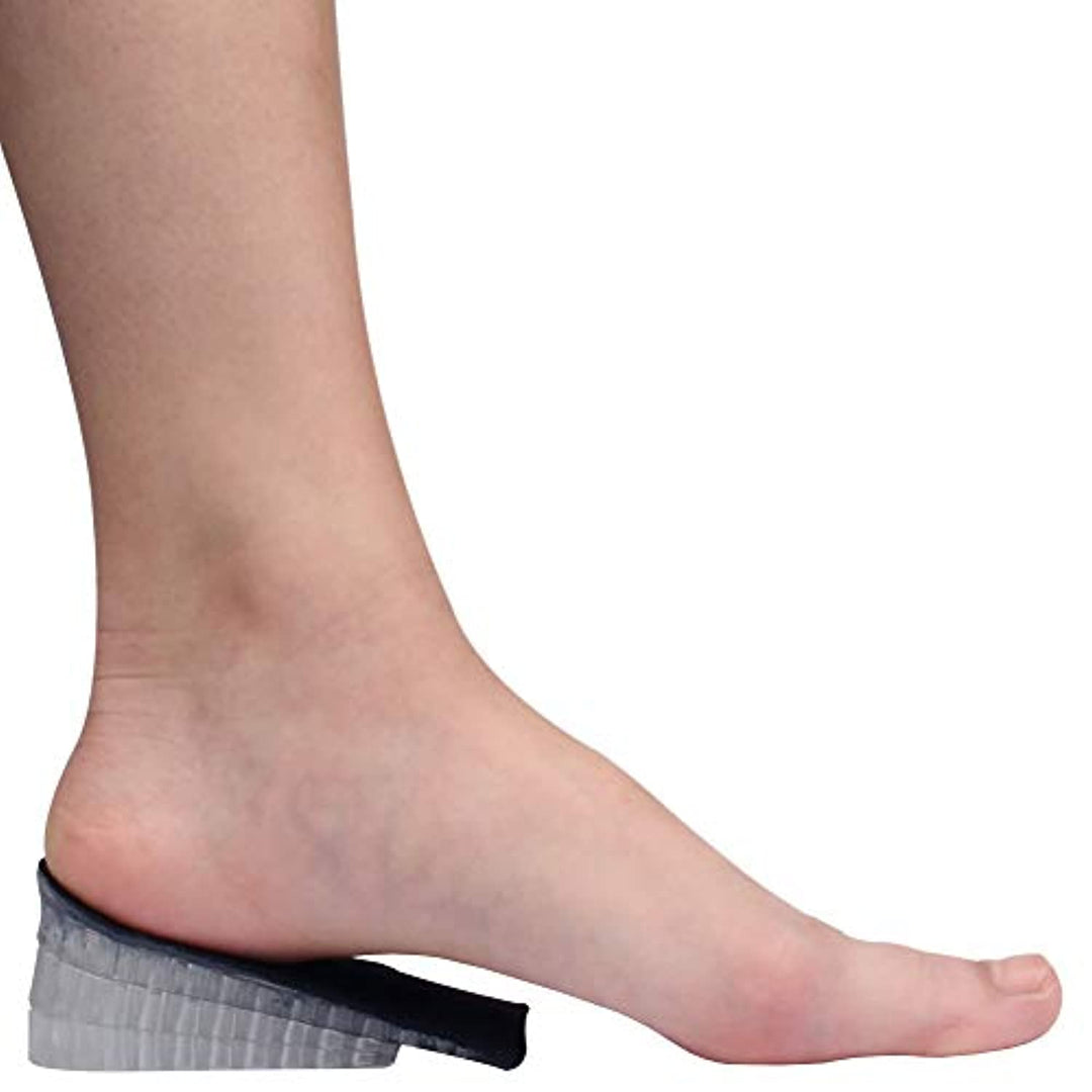 Heel Lift Inserts - Height Increase Insoles for Men & Women - Invisible Silicone Gel Cushion Shoe Pads - 3 Detachable Layers