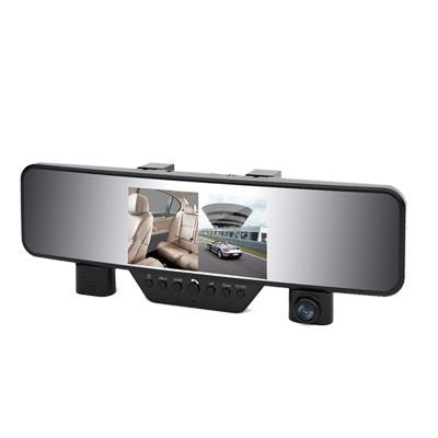Jumbl Car Rear View Mirror & Dual Camera HD 1080p Dash Cam, Clips on Easily & Firmly to Existing Mirror, Dashcam for Vehicle Interior & Exterior DVR Accident Recording, 4.3” LCD, G-Sensor, 120° FOV