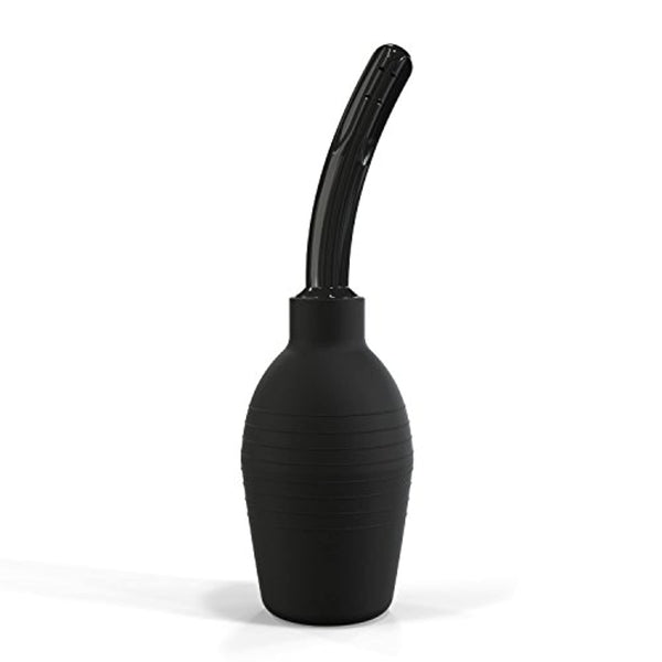 Anal Douche and Enema System by Healthy Vibes (10 oz, Black) - Deluxe Home Enema for Anal or Vaginal Douching Aids in Hygiene - Simple to Use, Safe and Easy to Clean - Made of Silicone and ABS Plastic
