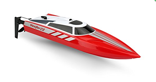 Funtech Radio Controlled 2.4GHz High Speed 20MPH Electric RC Boat for Pools Bathtubs Lakes, Red