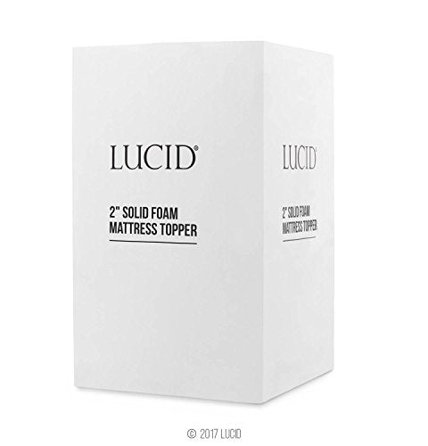 LUCID 2 Inch Foam Mattress Topper 3-Year Warranty - Full XL