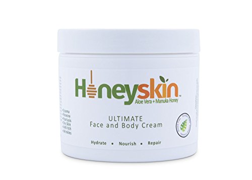 Organic Dry Skin Repair Cream (4 oz) Natural Facial Moisturizer, Rosacea, Eczema, Psoriasis, Rashes, Itchiness, Redness, Raw Superfoods: Manuka Honey, Aloe Vera, Cocoa Butter by Honeyskin Organics …