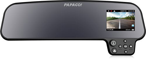 PAPAGO GS260-US Gosafe 260 Auto Dimming Rear View Mirror with Full HD 1080P Dashcam with 2.7-Inch LCD, Black
