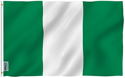 ANLEY [Fly Breeze] 3x5 Foot Nigeria Flag - Vivid Color and UV Fade Resistant - Canvas Header and Double Stitched - Nigerian National Flags Polyester with Brass Grommets