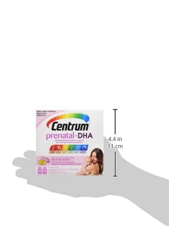 Centrum Prenatal (60 Ct Tablets, 60 Ct Softgels) Complete Multivitamin / DHA Softgel, & Folic Acid