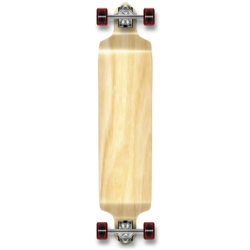 YOCAHER Professional Speed Drop Down Stained Complete Longboard, Red