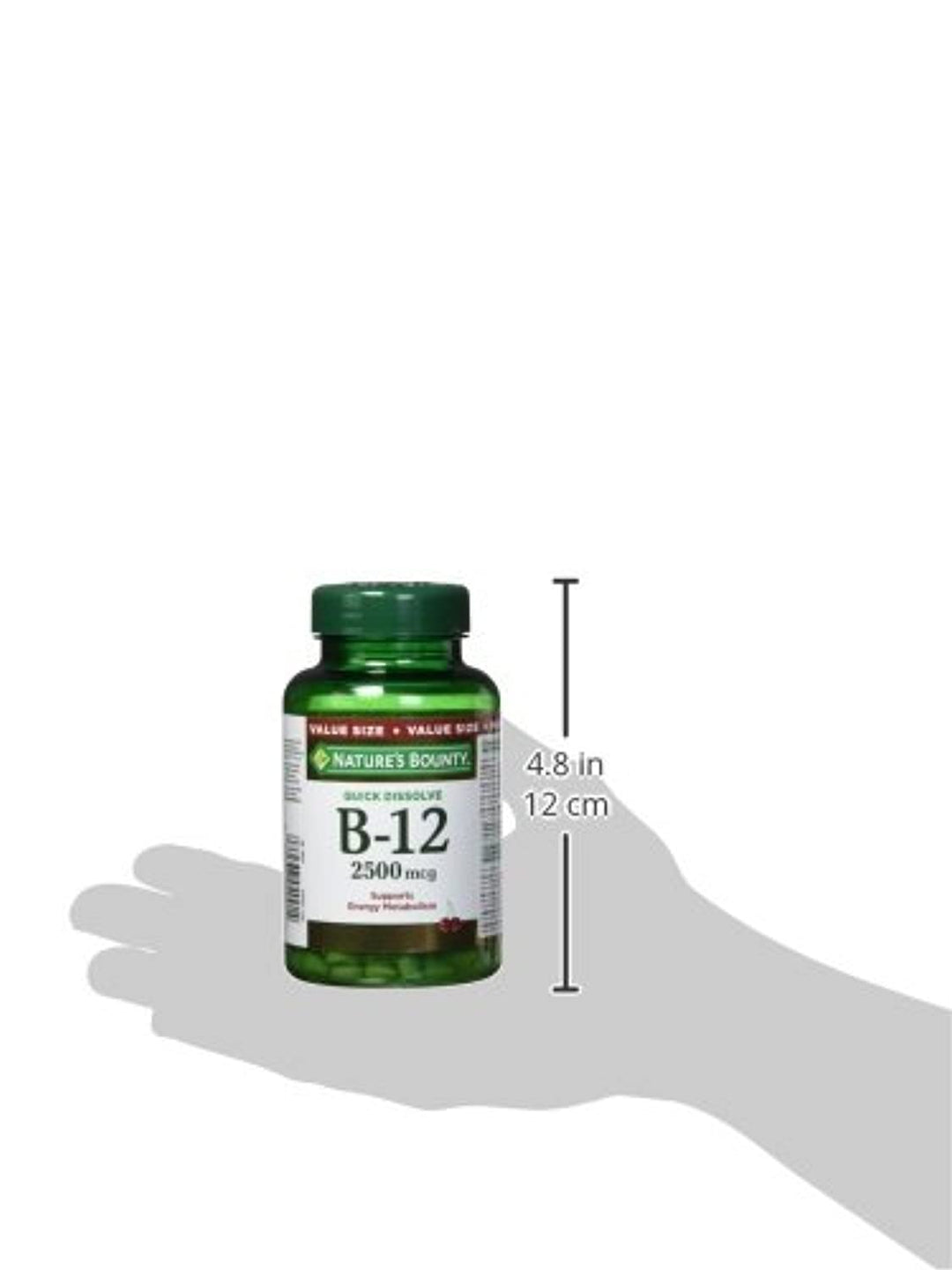 Nature's Bounty Vitamin B12 Supplement, Supports Energy Metabolism, 2500mcg, 120 Microtablets