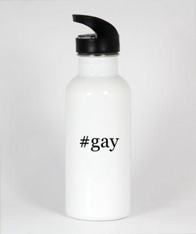 #gay - Funny Hashtag 20oz White Water Bottle