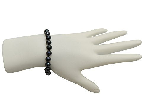 14K Gold 6.0-6.5mm Black Akoya Cultured Pearl Bracelet