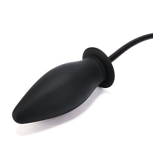 Black Rubber Inflatable Anal Enema Anus Plug Massager Butt Pump System
