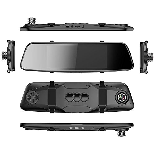 Pruveeo D700 7" Touch Screen Car Dash Cam Front and Rear Dual Channel, FHD 1080P