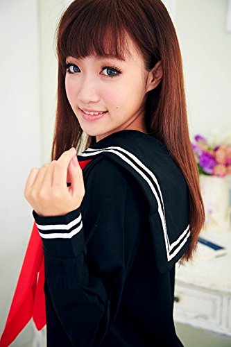 WOTOGOLD Anime Cosplay Costume Navy Sailor Uniform Black Students School Uniforms