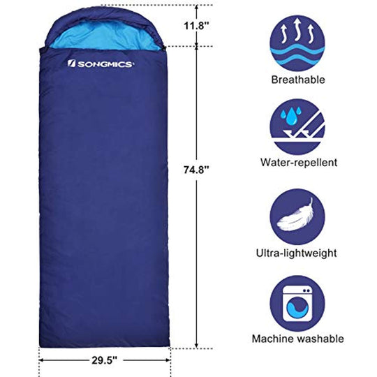 SONGMICS Sleeping Bag with Hood Compression Sack