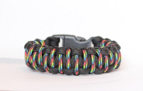 SENC 550/275 Paracord Bracelet With Whistle Buckle - Pride Rainbow L