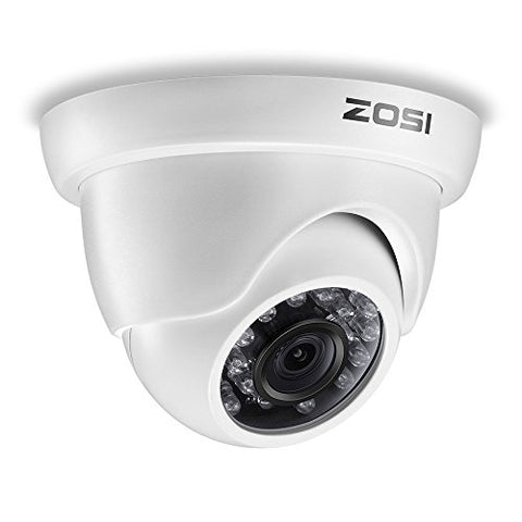 ZOSI HD 800TVL 24PCS IR-LEDs 3.6mm lens with IR Cut CCTV Camera Home Security Day/Night Waterproof Camera- 65ft(20m) IR Distance, Aluminum Metal Housing