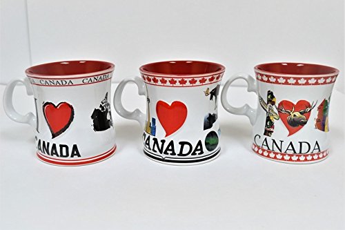 Canadian Souvenir Mug (Coffee, Cider, Hot Chocolate, Tea Cup) (Inuit Carving & Colorful Map of Canada, 1)