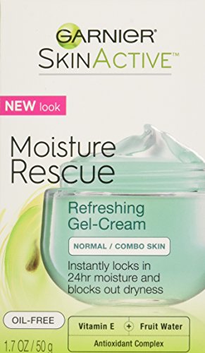 Garnier Moisture Rescue Refreshing Gel-Cream for Normal and Combination Skin. 24H Hydration, 100 Oil Free, 50ml