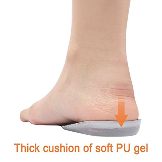 Silicone Heel Cushion Inserts - 0.4 Inches Height Increase Insoles - Achilles Tendonitis For Men