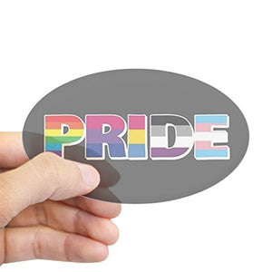 CafePress - LGBTQ - Pride Full Bleed Sticker - Oval Bumper Sticker Car Decal