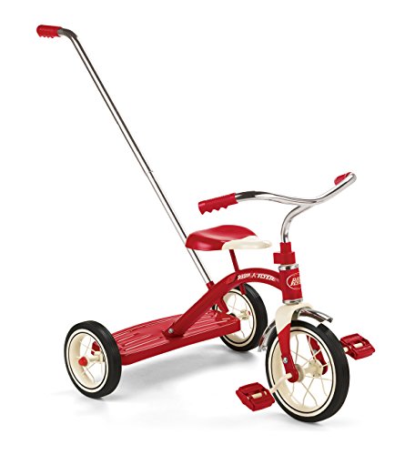 Radio Flyer Classic Red 10" Tricycle with Push Handle