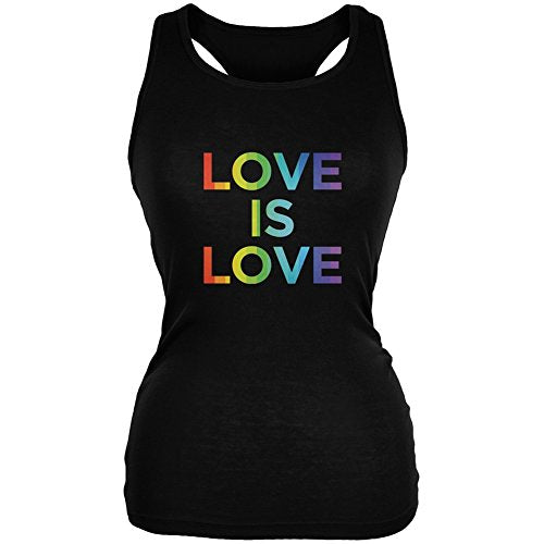 LGBT Gay Pride Love is Love Black Juniors Soft Tank Top