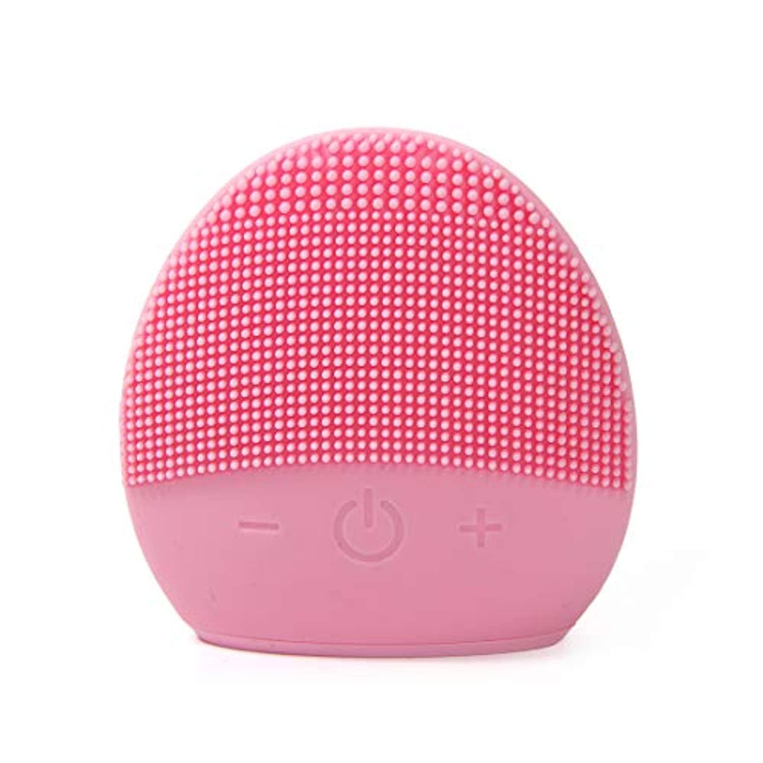 Mini Silicone Facial Cleansing Brush - FEITA Waterproof Silicon Face Cleaner and Electric Masager System for All Skin Types (Pink)