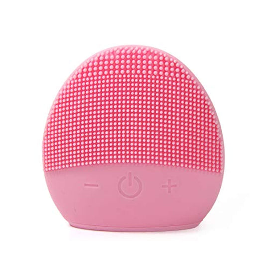 Mini Silicone Facial Cleansing Brush - FEITA Waterproof Silicon Face Cleaner and Electric Masager System for All Skin Types (Pink)