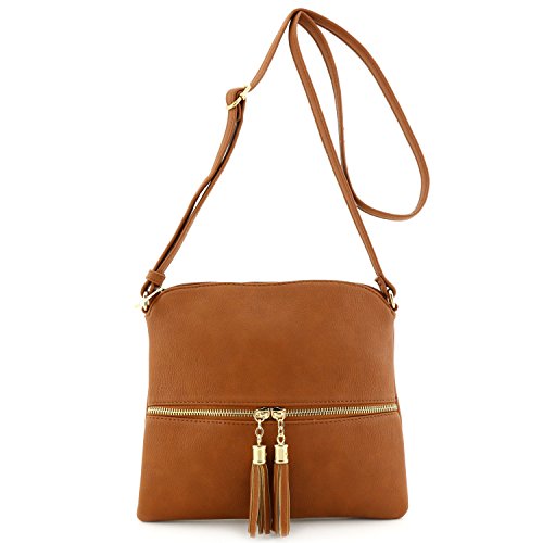 Lightweight Medium Crossbody Bag with Tassel