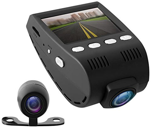 Pyle Dash Cam Car Recorder DVR - 2 Inch Monitor Blackbox Rear Camera View Full Color HD 1080p Video Security Loop Camcorder - PiP Night Vision Audio Record Micro SD & Built-In Microphone (PLDVRCAM48)