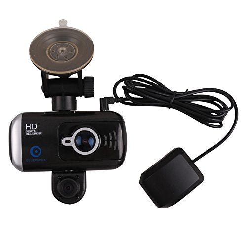 Dual Dash Cam with GPS ,BLUEPUPILE 3.0 inch Dual Camera .1080P SOS Loop Recording ,HDR , Gravity sensor,Support 64G